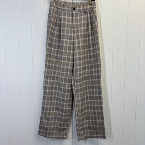 Sans Souci Womens Academia Poetic Plaid Wide Leg Trousers Pants Size M Heritage